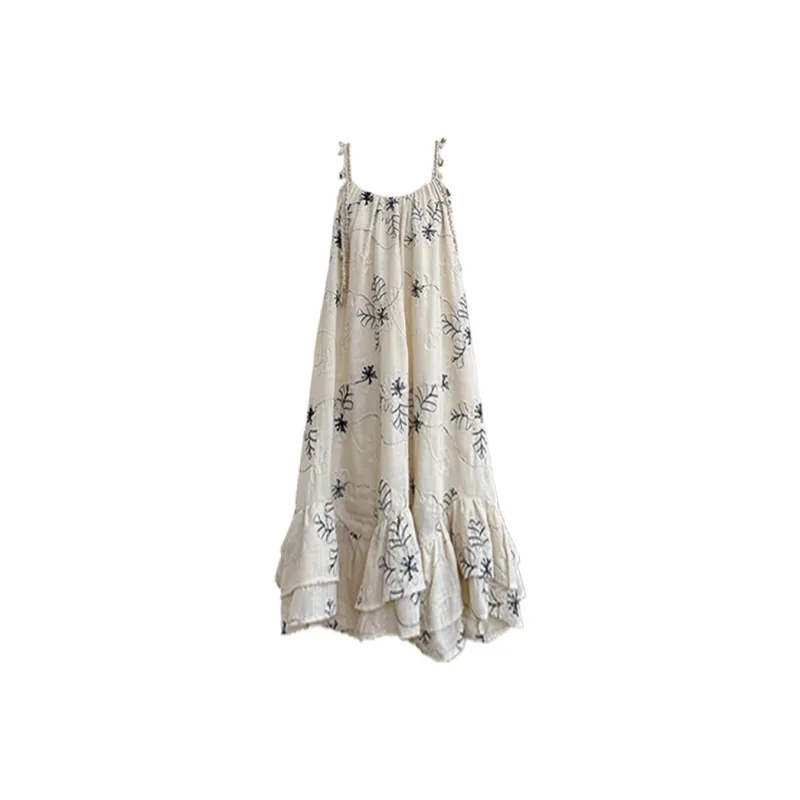 PLANE DRIFT Slip Dress Women's Beige Long-1
