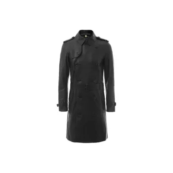 Burberry Leather Jacket Men's Black