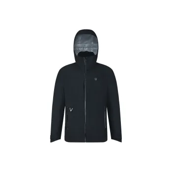 FILA Mountain Versatile Outdoor Hiking Waterproof And Windproof To Keep Warm Windbreaker Jacket Men's Pitch Black