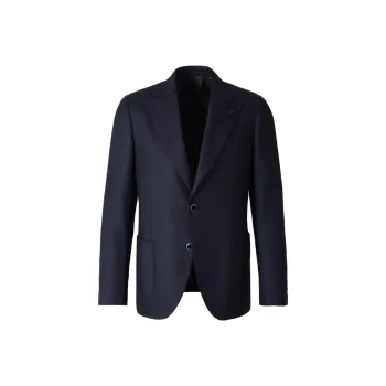 LARDINI Herringbone-Pattern Single-Breasted Tailored Blazer