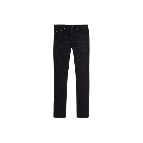 Saint Laurent Kartenetui mit Krokodilledereffekt Schwarz