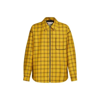 MARNI Yellow Checked Wool Jacket Jackets Coats Men's Yellow
