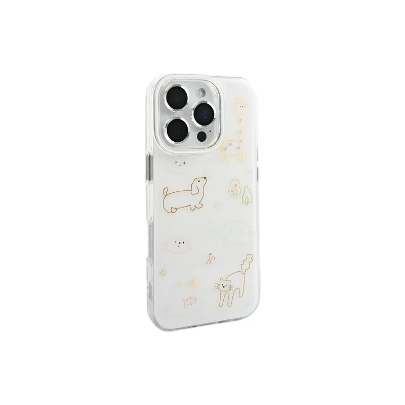 Wei Xin Acrylic Material Multicolor Line Animal Phone Cases Compatible With IPhone 16/15 Pro Max/Apple 13/14 Pro/Max-3