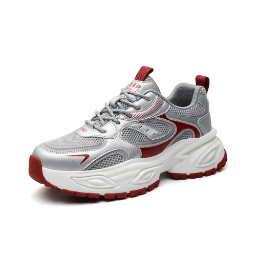 JEEP SPIRIT Slip Resistant, Abrasion Resistant, Breathable, Height Increasing Low Top Chunky Sneakers Men's
