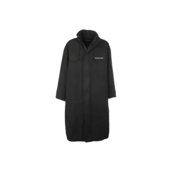 Balenciaga Parka Coats Loose Fit Style Men's Black