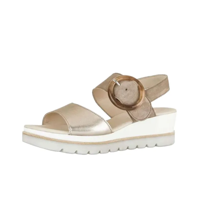 Gabor Fashion One Strap Sandals 5cm Women's Beige-2