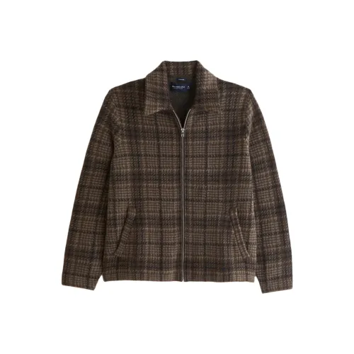 Abercrombie＆Fitch Jackets Coats Men's Brown Plaid