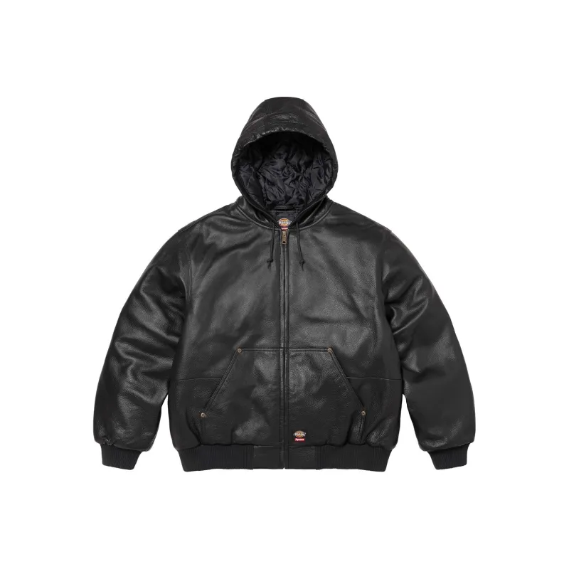 Supreme Dickies Hooded Leather Work Jacket-0