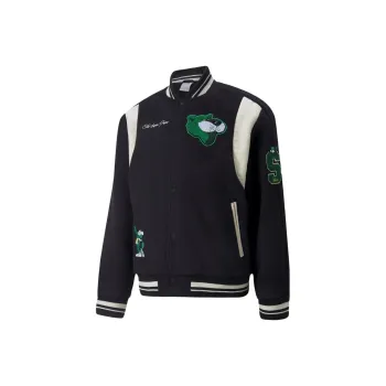 PUMA Cartoon patch Button up Bomber Jacket