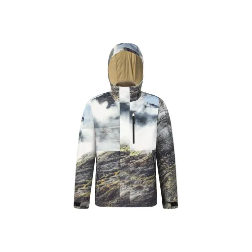 FILA Hiking Outdoor Hiking Waterproof And Windproof To Keep Warm Windbreaker Jacket Men's All Over Print