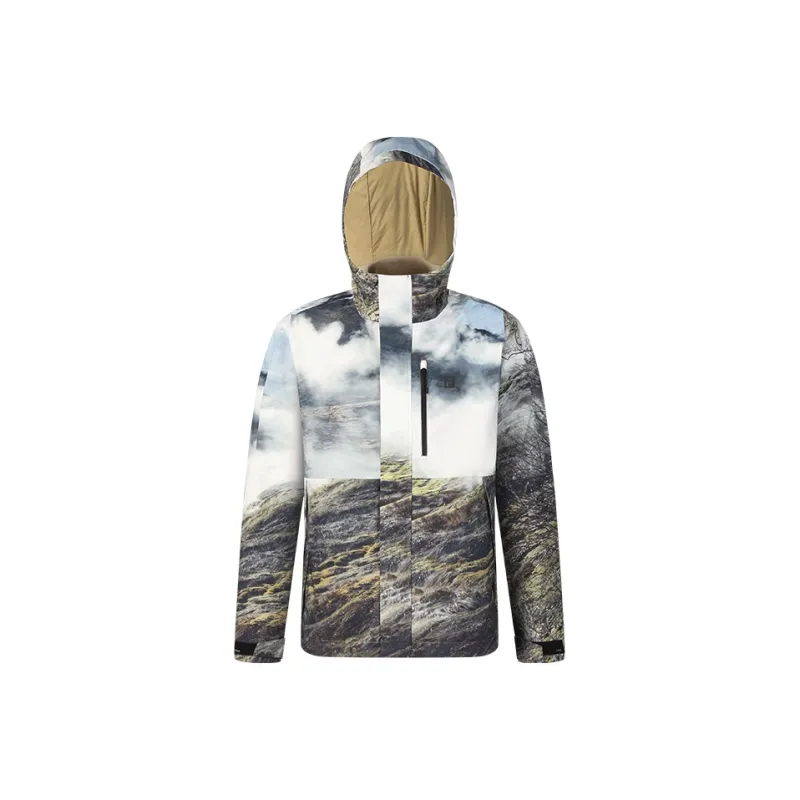 FILA Hiking Outdoor Hiking Waterproof And Windproof To Keep Warm Windbreaker Jacket Men's All Over Print-0