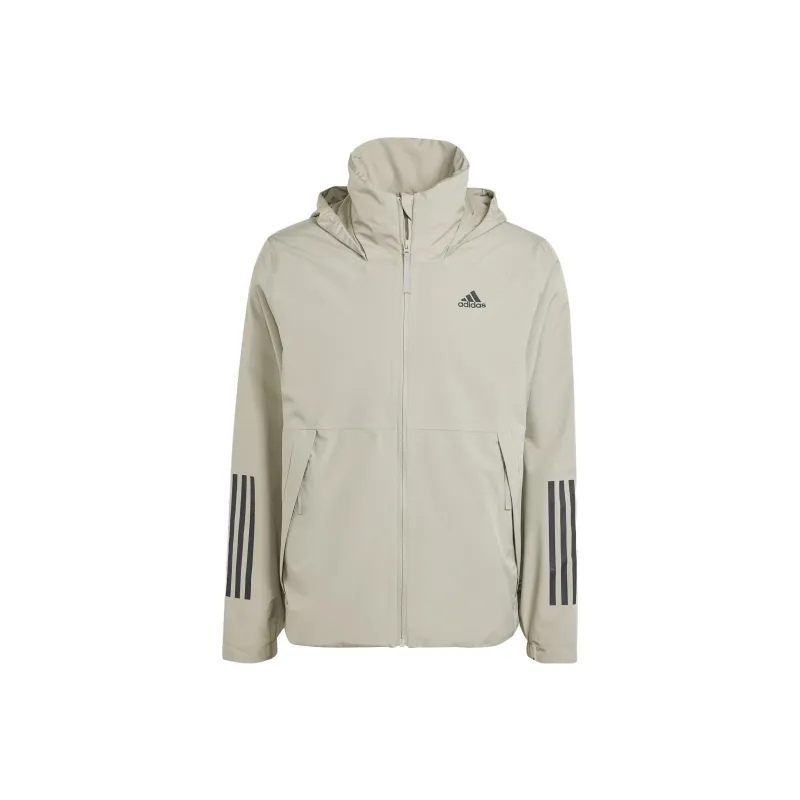 Adidas 3 Stripes Jackets Coats Men's Pebble Silver Gray-0