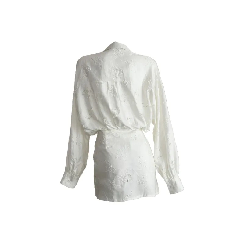 PLANE DRIFT Long Sleeved Dress Women's Moon White-1