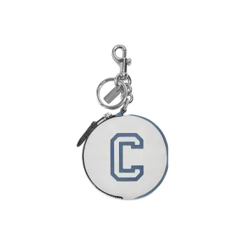 COACH Iconic Coated Canvas With Smooth Leather Coin Purse Regular Women's Chalk White Indigo