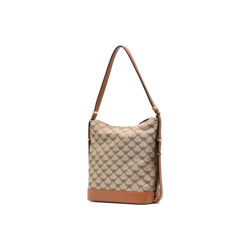 MCM Cow Leather Shoulder Bag, Crossbody Bag Tubas Women's Beige-1