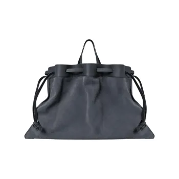 COS ATELIER Limited Series Cow Leather Suede Handbag Women's Dark Blue