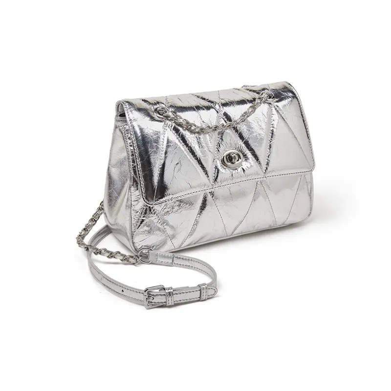 Old Man's Head Top Grain Cow Leather Shoulder Bag, Crossbody Bag Women's Black/Khaki/Silver-18