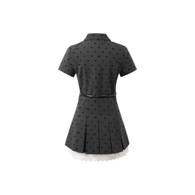XUANSHU Short Sleeved Dress Women's Gray-1