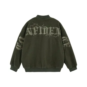 LUJIAMEN Baseball Jacket Unisex Army Green