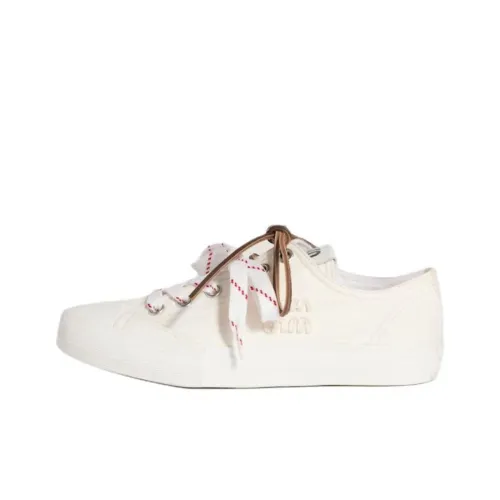 MIU MIU Low Top Canvas Shoes Women's Ivory