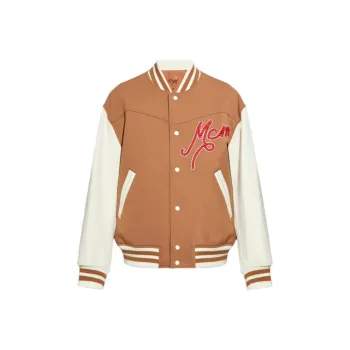 MCM Logo Embroidered Varsity Jacket