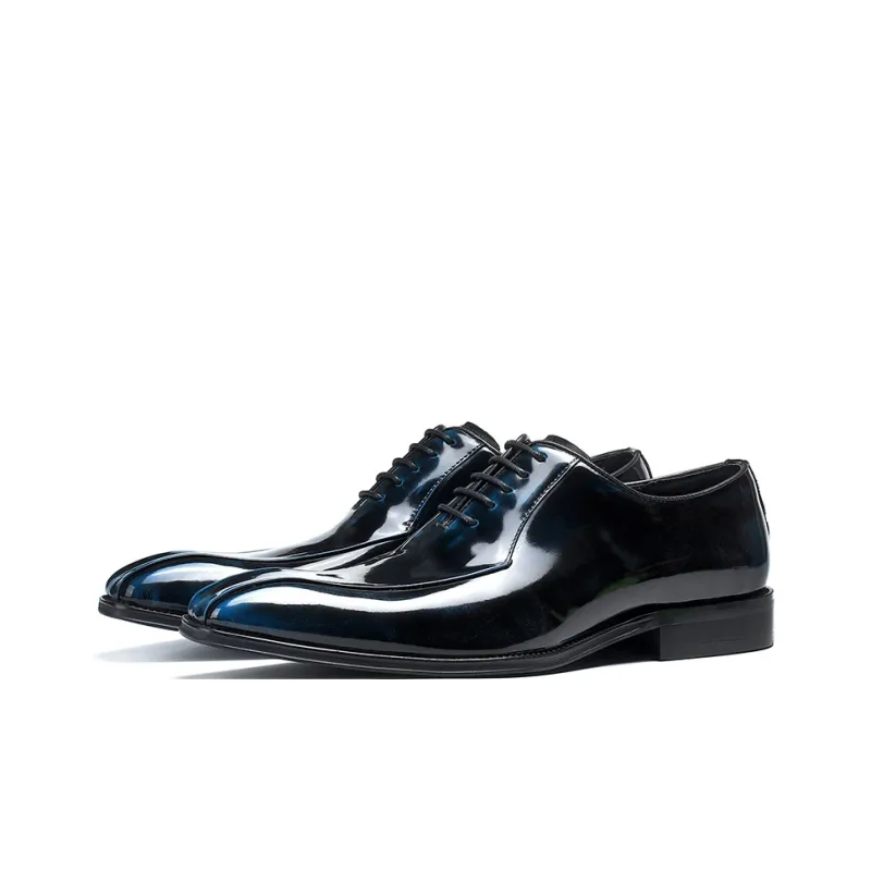 ASTON M.JAZZ Dress Shoes Men Low Top Blue/Gold-2