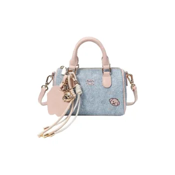 PAYOT Microfiber Synthetic Leather Shoulder Bag, Crossbody Bag, Handbag Women's Denim Blue & Pink
