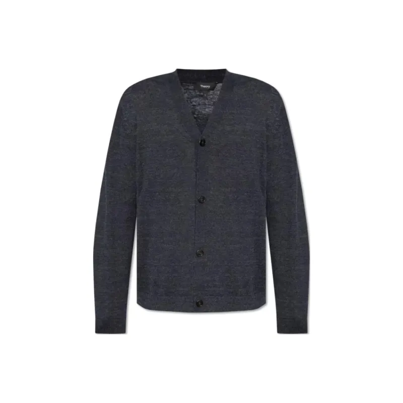 THEORY Buttoned V Neck Cardigan-0