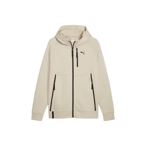 PUMA Full Zip Hoodie Jackets & Coats Men's Ecru