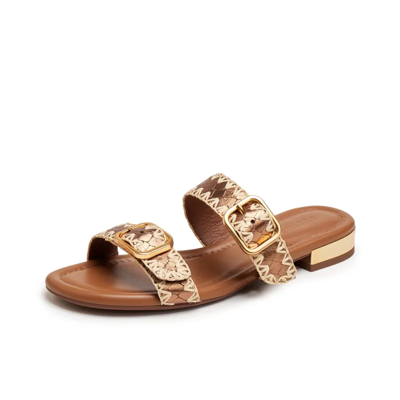 Staccato Rubber Sole Quick Dry Slide Slippers Women's Golden Apricot-1