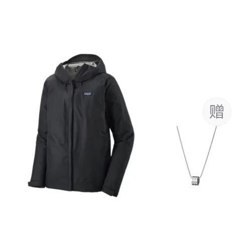 Patagonia Windproof Windbreaker Jacket Men's Black+Necklace