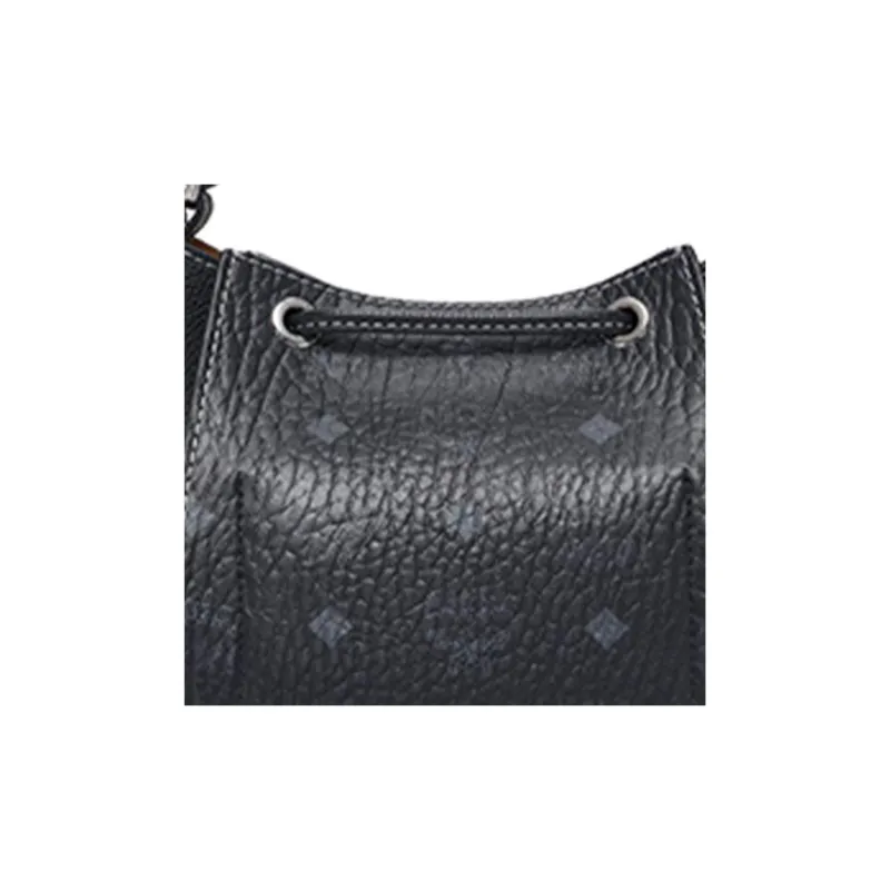 MCM Leather Bucket Bag, Shoulder Bag, Crossbody Bag, Handbag Women's Black-4