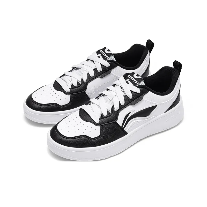 LiNing Early Cloud Coverage Abrasion Resistant, Breathable Low Top Skateboard Shoes Men's Black White-2