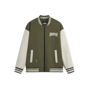 XTEP Baseball Jacket Men's Turquoise Dust Khaki