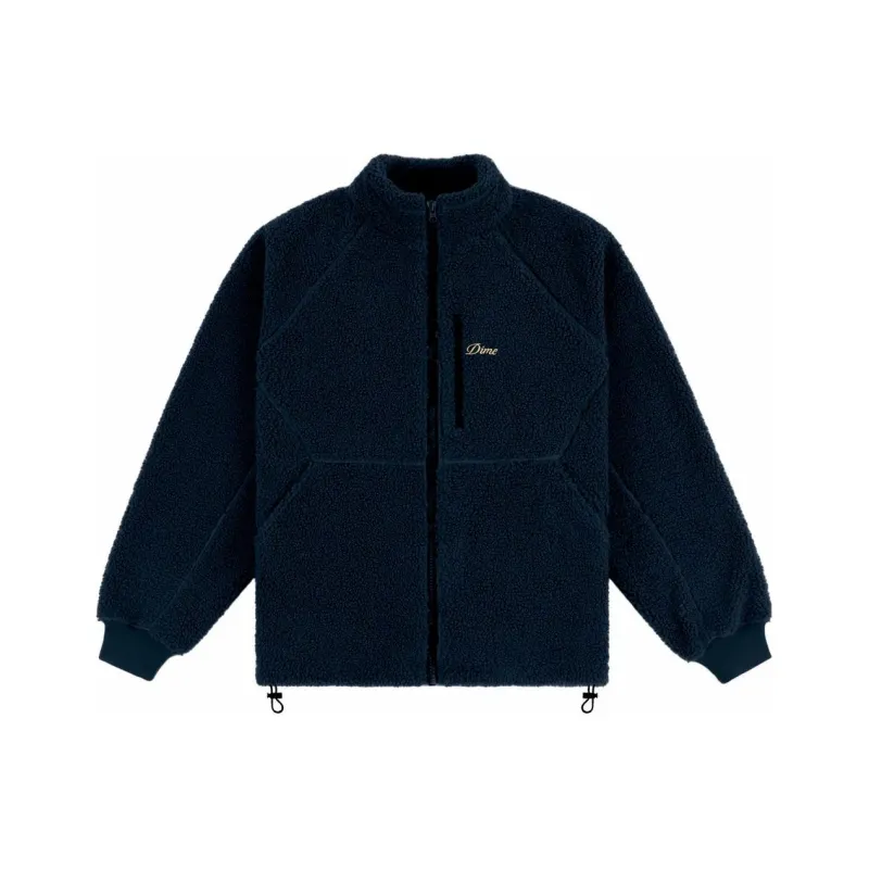 Dime MTL FW24 Velvet feel Coat Unisex Marine Blue-0