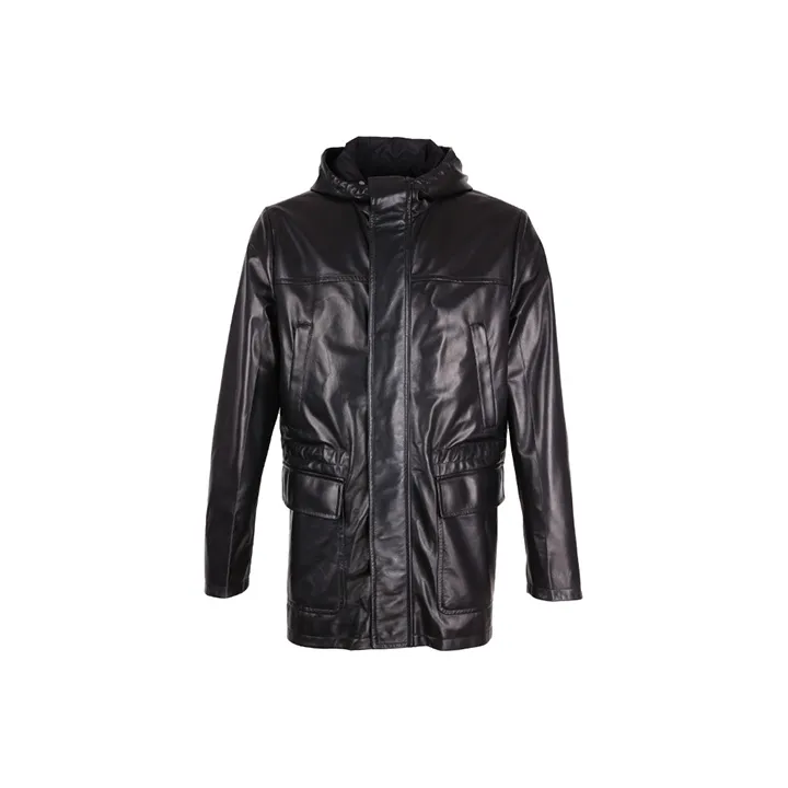 PRADA Leather Jackets Men Black-0