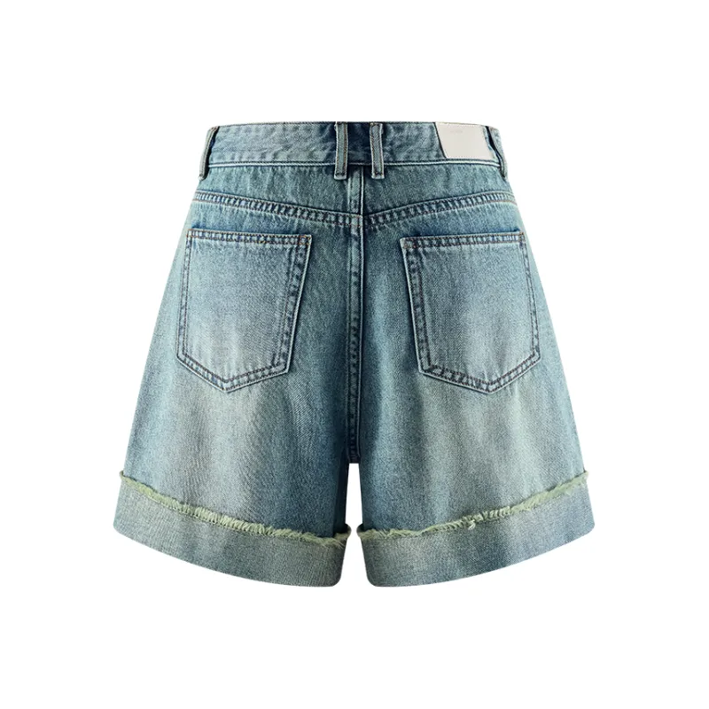 A21 Denim Shorts Women's Blue White-1