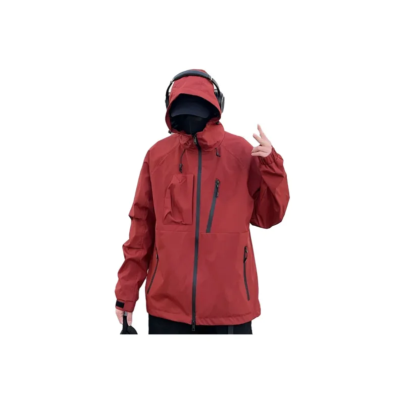 BEENTRILL Waterproof, Windproof, And Breathable Windbreaker Jacket Unisex Rosefinch Red-12