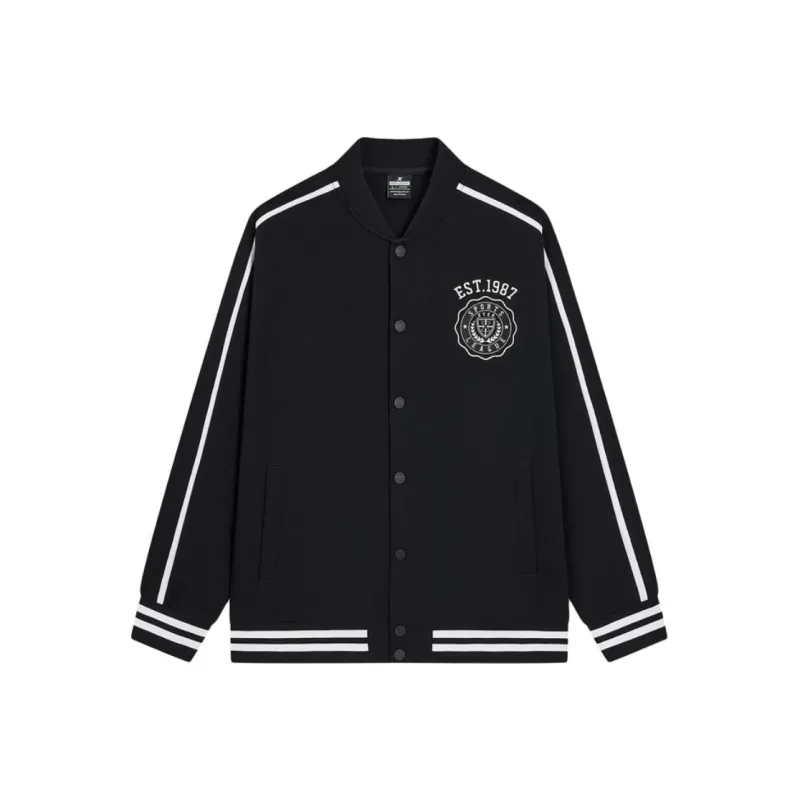 XTEP Baseball Jacket Unisex Jet Black-0