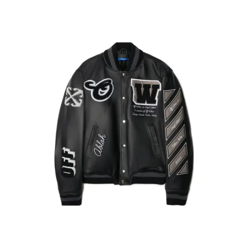 OFF WHITE Logo Flocked Bomber Jacket