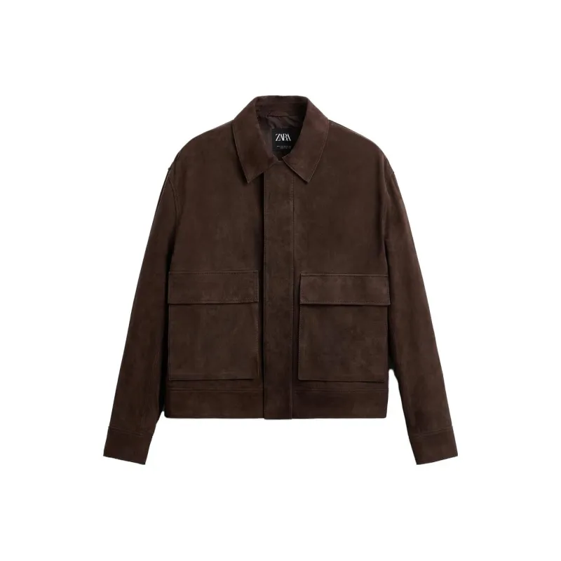 ZARA Jackets Men Chocolate-0
