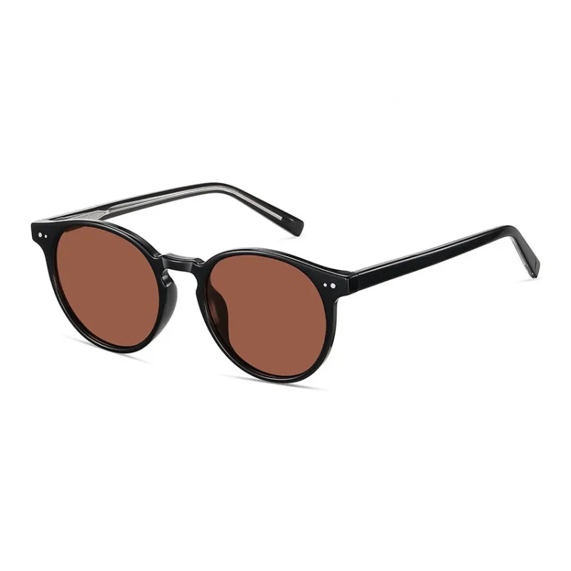 Yamaichi Maru Plate Frame TR90 Round Sunglasses Unisex-1