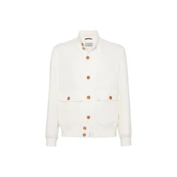 Brunello Cucinelli Long Sleeved Buttoned Bomber Jacket