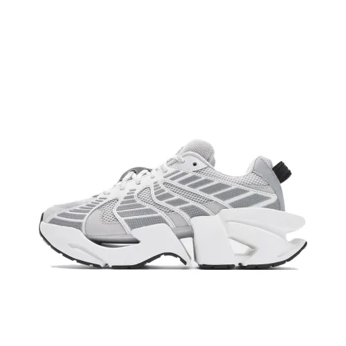 FILA Space Anti Slip Wear Resistant Low Top Chunky Sneakers Men's White Gray