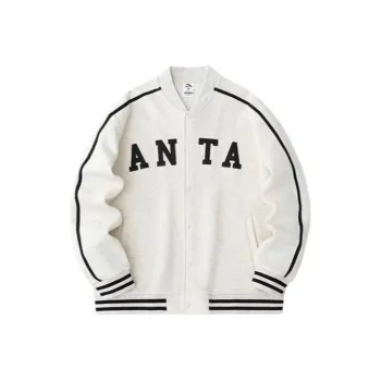 Anta Life Collection Baseball Jacket Coat Unisex Gray Heather Gray