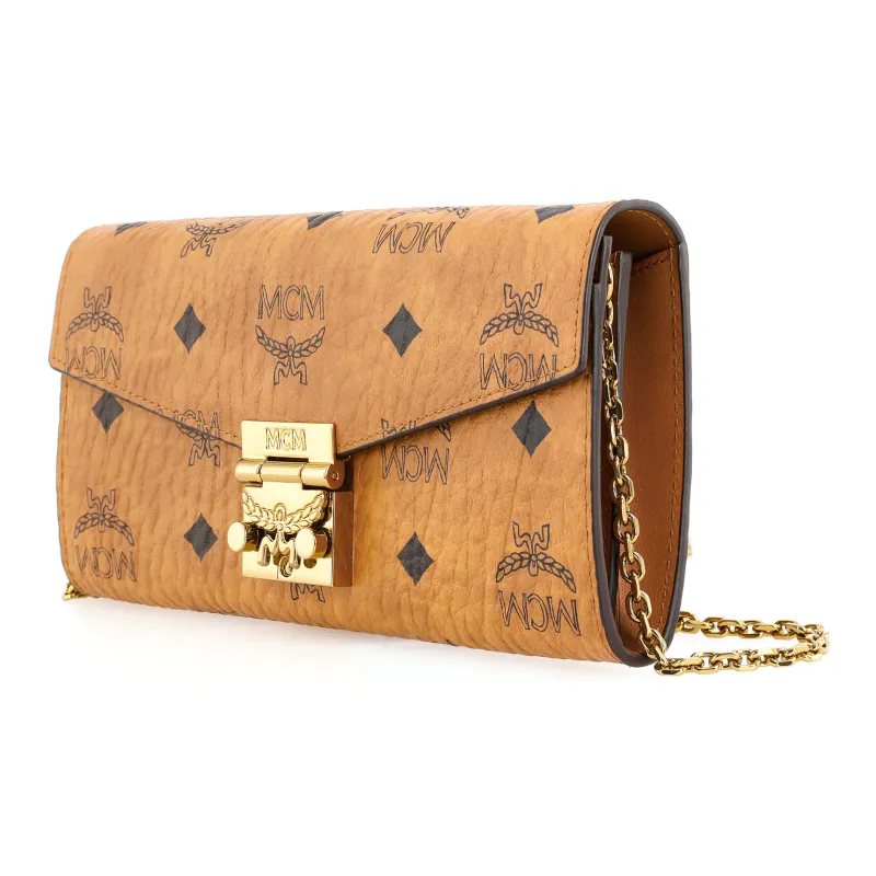 MCM Patricia Crossbody Wallet Visetos Large Cognac-1
