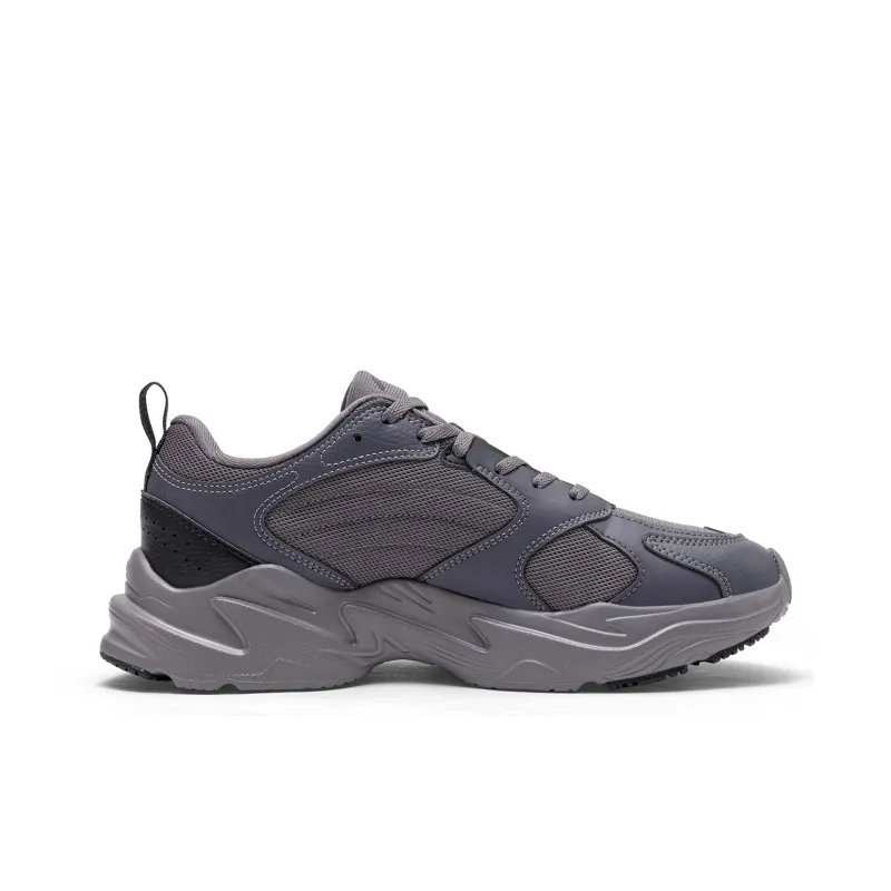 LiNing Pulse Abrasion Resistant Breathable Support Low Top Chunky Sneakers Men's Smoke Ink Gray-1
