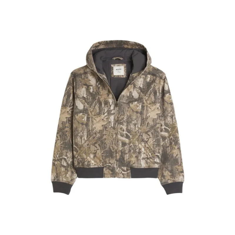 Hollister Jackets Coats Men's Brown Camouflage-0