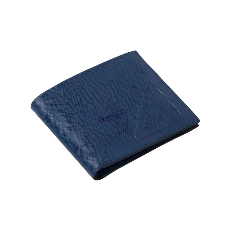 PRADA Saffiano Leather Wallet Men's Blue-2