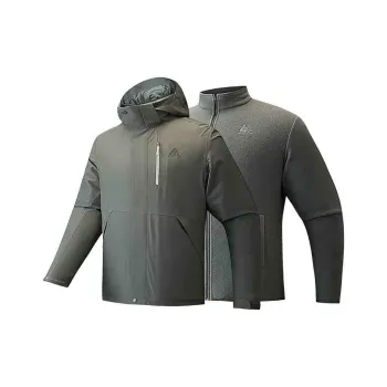 Anta Outdoor Collection Water-Resistant Windproof Breathable Wear-Resistant Warm Windbreaker Jacket Men's Deeply Green